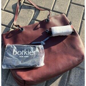 Botkier Valentina Tote Malbec New York Leather Handbag NWT Large Turnlock $298